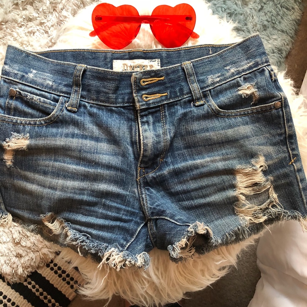 Y2K low rise jean shorts